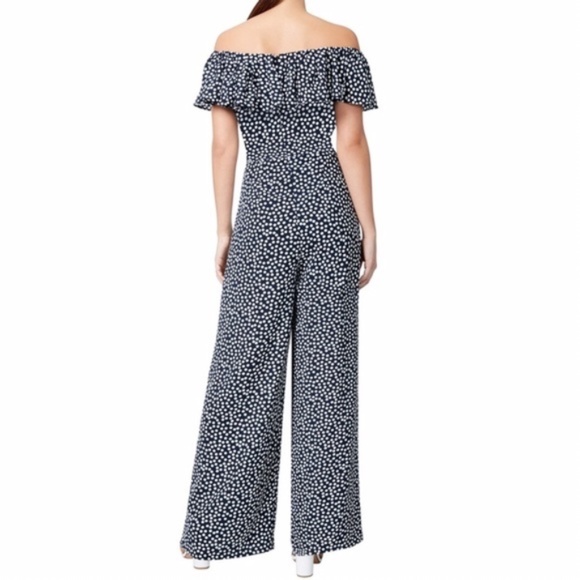 Betsey Johnson Polka Dot Jumpsuit Off Shoulder - Picture 2 of 8
